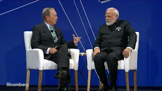 India Prime Minister Modi and Mike Bloomberg Address the Economy, Climate Change [English]