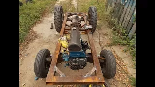 Homemade tractor.The process of Assembly.Finished up the frame and reinforced. #34.