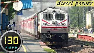 Fastest Diesel Action! WDP-4B Anand Vihar - Mau Special Speeding at 130kmph! Indian Railways