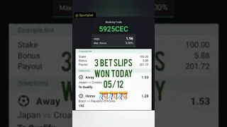 CONGRATS!!!🎊 3 BET SLIPS WON TODAY 05/12 #bet #tips #football #predictions #worldcup2022