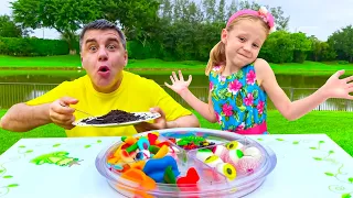 Nastya prepared unusual sweets for dad