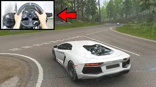 Forza Horizon 4 Lamborghini Aventador FE (Steering Wheel + Paddle Shifter) Gameplay