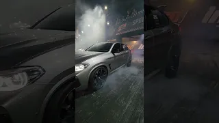 BMW X4 M Competition burnout and drag x Camaro supercharged. 1/8 mile