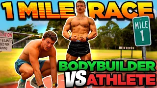 ATHLETE vs BODYBUILDER: The 1 MILE RACE