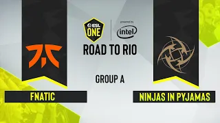 CS:GO - Ninjas in Pyjamas vs. Fnatic [Overpass] Map 1 - ESL One: Road to Rio - Group A - EU