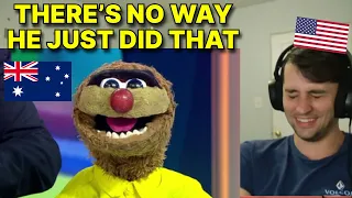 Ameriacn reacts to Australia's RUDEST Puppet, AGRO