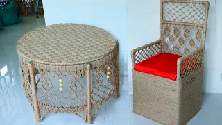 Incredible ! Unique Jute Chair & Table craft ideas from waste material