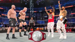 Brock Lesnar Goldberg vs Usos Raw Tag Team Championship Match