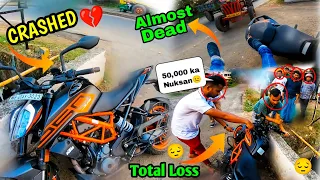 Ktm Duke 250 Crashed😔|| Live Accident|| Mera Dangerous Accident Hogaya Almost Dead 💔