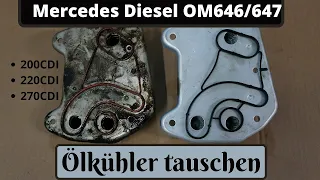 Ölkühler erneuern, tauschen | Mercedes Diesel OM646 / 647 / 648 | 200 220CDI | Tutorial | W211 W203