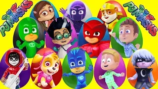 PJ Masks Mega Play Doh 15 Eggs with LOL Surprise Dolls, Paw Patrol, Coco Movie, Fingerlings Toys