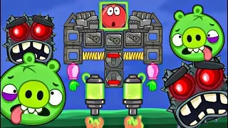 МЕГА ТРАНСФОРМЕР - 9999 КВАДРАТОВ В BAD PIGGIES в игре красный шарик  про New Red Ball 4