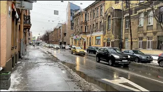 Walking in St Petersburg / Russian Winter  / Gray city / Jan 13, 2023 / 4K 60Fps