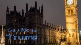 Anti-Trump Message Projected on U.K. Parliament Building