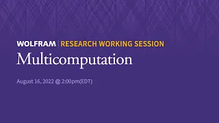 Research Working Session: Tuesday, August 16, 2022 [Multicomputation]