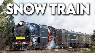 R Class Hudsons Storm the Snowfields! (Steamrail Victoria Snow Train 2023) | R711, R761