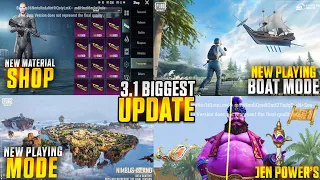 NEW MATERIALS SHOP | PLAYING BOAT & THEME MODE | ALADDIN & 6TH ANNIVERSARY BIGGEST 3.1 UPDATE |PUBGM