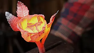 Forge Welding Leaves to the Iron Rose