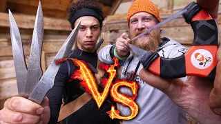 Slingshot Vs. Throwing Knives From Adam Celadin l Slingshot Versus Ep#8