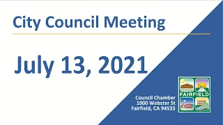 Special City Council Meeting - July 13th, 2021