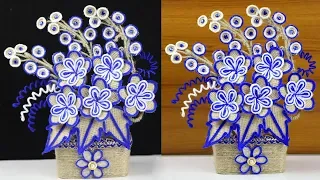 How to Make Jute Flower with Vase | Art and Craft with Jute Rope | Jute Craft Decoration New Design