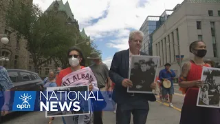 March in Ottawa shines light on crimes against children who went to residential schools | APTN News