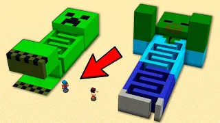 MINECRAFT: Laberinto CREEPER Vs Laberinto ZOMBIE 😱😂 La BASE SECRETA más SEGURA de Minecraft