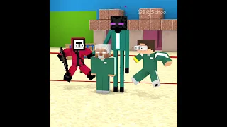 When Enderman Helps Old Man Win The Squid Game Basketball | Monster School Minecraft Animations