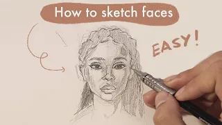 How to sketch a face for beginners (real time tutorial)