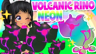 Making a *NEON VOLCANIC RINO* & PET MAKEOVER in Adopt Me! (roblox)