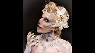 multi piece silicone prosthetic tutorial bat girl as snow fairy christmas makeup