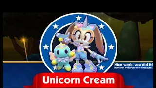 Sonic Dash - UNICORN CREAM -  NEW CHARACTER UNLOCKED - GAMEPLAY - Full screen Android PC - ALL