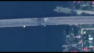 26 08 22 Херсон, Антновский мост, снимки с космоса, пострадала часть конструкции