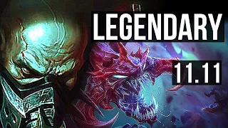 URGOT vs CHO'GATH (TOP) (DEFEAT) | 9 solo kills, 800+ games, Legendary | NA Diamond | v11.11