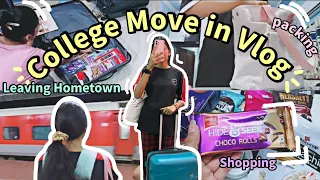 👩‍💼COLLEGE MOVE IN VLOG🚉(packing, shopping, leaving hometown) *HOMETOWN TO DELHI* |