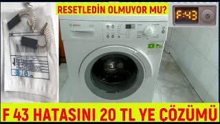 Çamaşır makinası F 43 hatasını 20 TL masrafla nasıl çözülür.