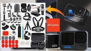 Дешевые аксессуары для экшен камер GoPro набор с aliexpress/ Gopro Hero 12