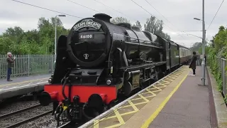 Steam locomotive 46100 "Royal Scot" heads through Needham Market station 8/5/24