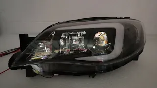 For 2008~2014 Subaru Impreza WRX Halogen LED DRL Switchback Projector Headlights