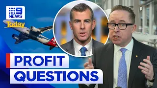 Qantas boss responds to questions about company's record profit | 9 News Australia