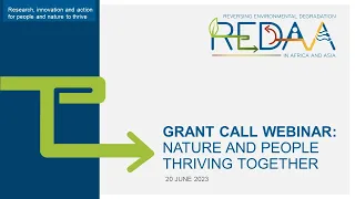 REDAA grant call – nature and people thriving together