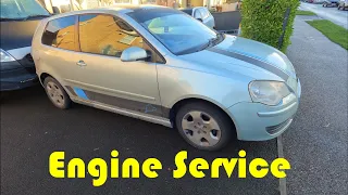 Full engine service on a 2009 VW Polo 1.4tdi bluemotion, Audi, Skoda and Seat.