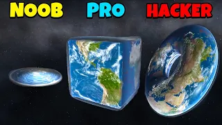 NOOB vs PRO vs HACKER - Earth shapes in Solar Smash