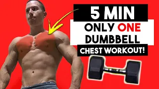 5 Min ONE Dumbbell Only At Home Chest Workout (Workouts With ONE Dumbbell) | No Bench Pec Workouts