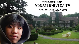 studying abroad at yonsei | sk global dorm tour, yonsei cafeteria, opening pokemon cards