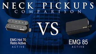EMG HOT 70 RETRO ACTIVE vs EMG 85 - Active Neck Pickup Guitar Tone Comparison Demo