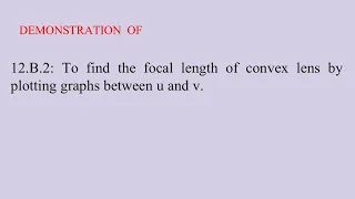 12 B 2,3 focal length of convex lens