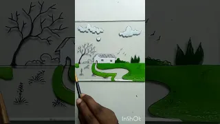 Village glass painting#shorts#trending (voice credit by @Mr.Roshan 3D Art