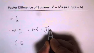 17 Algebra  Factor Difference of Squares Fractions