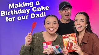 Making a Birthday Cake for Our Dad - Merrell Twins